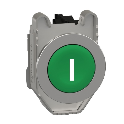 Schneider Electric XB4FA3311 - Harmony XB4, Round, Chromium Plated Metal, Green flush, I white)
