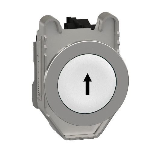 Schneider Electric XB4FA3341 - Harmony XB4, Round, Chromium Plated Metal, White flush, up arrow black)