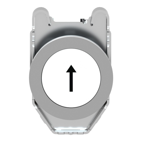 Schneider Electric XB4FA3341 - Harmony XB4, Round, Chromium Plated Metal, White flush, up arrow black)