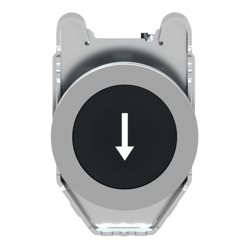 Schneider Electric XB4FA3351 - Harmony XB4, Round, Chromium Plated Metal, Black flush, down arrow white)