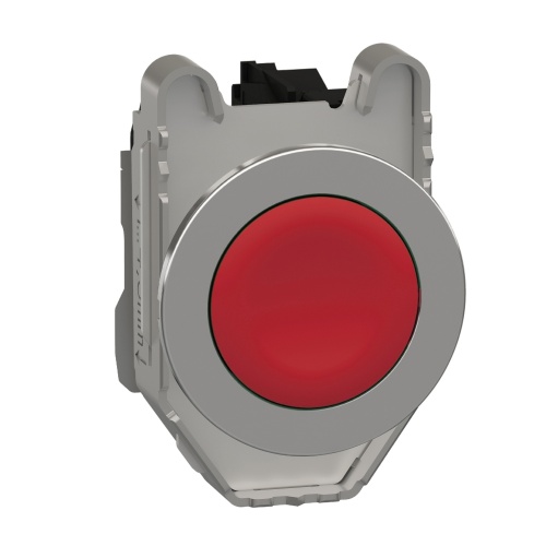 Schneider Electric XB4FA42 - Harmony XB4, Round, Chromium Plated Metal, Red flush, unmarked