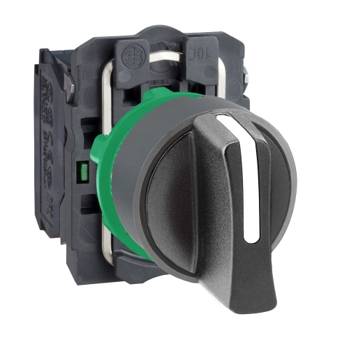 Schneider Electric XB5AD33C0 - Harmony XB5, Round, Plastic, Black standard handle