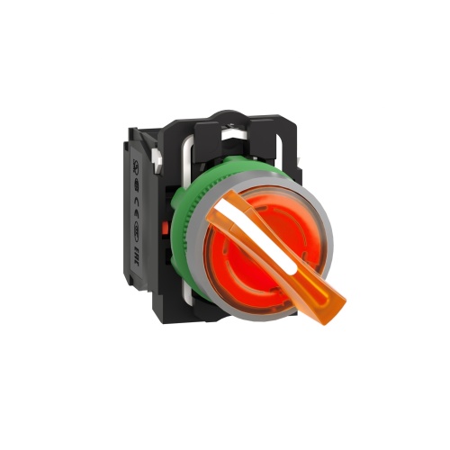 Schneider Electric XB5AK125B5C0 - Harmony XB5, Round, Plastic, Orange standard handle
