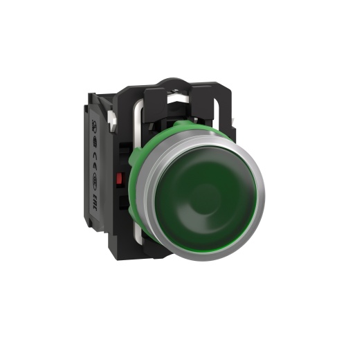 Schneider Electric XB5AW33M5C0 - Harmony XB5, Round, Plastic, Green flush, unmarked
