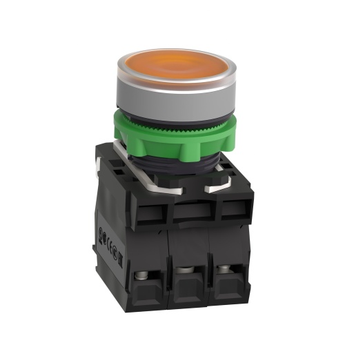 Schneider Electric XB5AW35G5C0 - Harmony XB5, Round, Plastic, Orange flush, unmarked