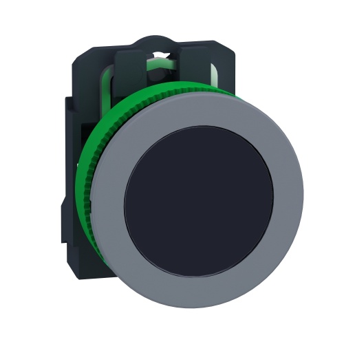 Schneider Electric XB5FA21C0 - Harmony XB5, Round, Plastic, Black flush, unmarked, White flush, unmarked
