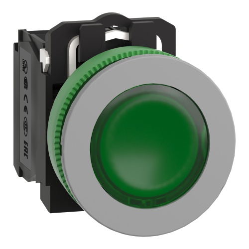 Schneider Electric XB5FW33B5C0 - Harmony XB5, Round, Plastic, Green flush, unmarked