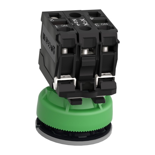 Schneider Electric XB5FW33B5C0 - Harmony XB5, Round, Plastic, Green flush, unmarked