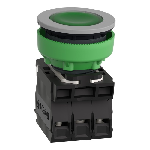 Schneider Electric XB5FW33B5C0 - Harmony XB5, Round, Plastic, Green flush, unmarked