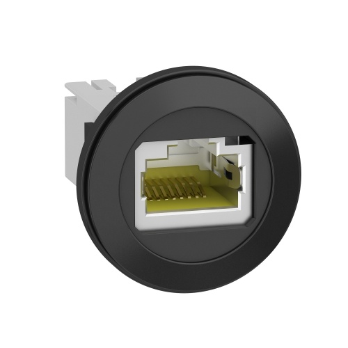 Schneider Electric XB5PRJ45 Panel mounted RJ45 port, plastic, Ø22, for ethernet interface, RJ45 jack