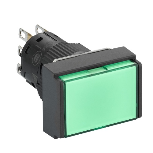 Schneider Electric XB6EDW3B1P Harmony 16 mm Rectangular Green Plastic Push Button Illuminated Flush 24 VDC 1 C/O Monolithic Complete Product *NON-CANCELLABLE, NON-RETURNABLE*