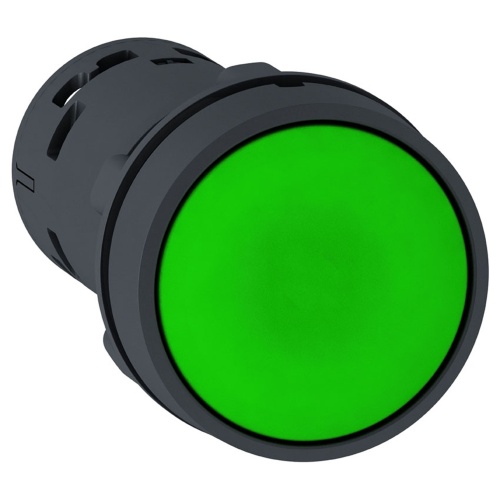 Schneider Electric XB7NA31 Harmony 22 mm Round Green Plastic Push Button Non-Illuminated Flush 1 NO Monolithic Complete Product