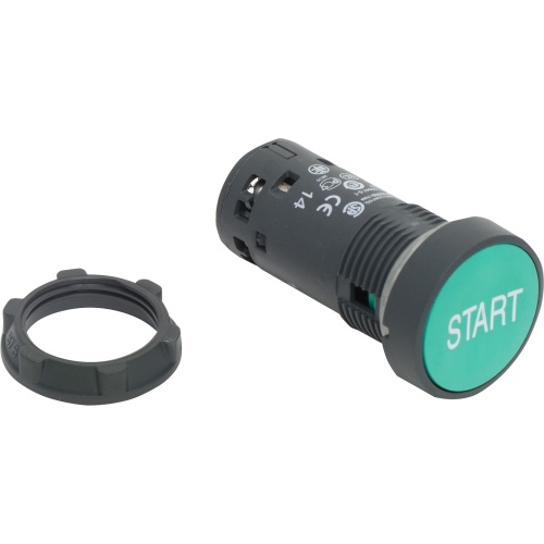 Schneider Electric XB7NA3133 Harmony 22 mm Round Green Plastic Push Button Non-Illuminated Flush 1 NO Monolithic Complete Product