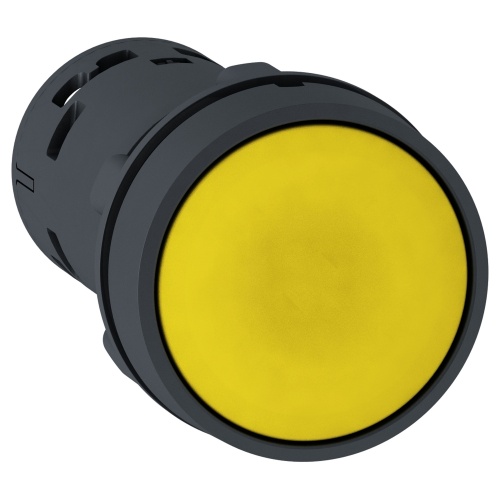 Schneider Electric XB7NA81 Harmony 22 mm Round Yellow Plastic Push Button Non-Illuminated Flush 1 NO Monolithic Complete Product