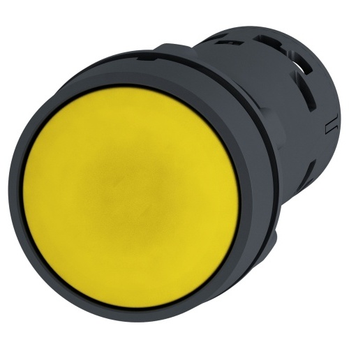 Schneider Electric XB7NA81 Harmony 22 mm Round Yellow Plastic Push Button Non-Illuminated Flush 1 NO Monolithic Complete Product