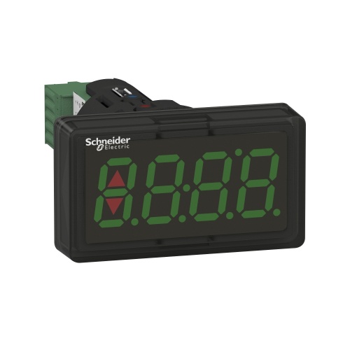 Schneider Electric XBH1AA0G4 Digital panel meter, plastic, black, Ø22, 4 digit green LED display, 4...20 mAmp input