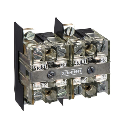 Schneider Electric XEND2641 spring return contact block - 1 OC + 1 NO - front mounting, 40 mm centres
