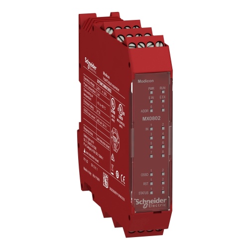 Schneider Electric XPSMCMMX0802 8 inputs 2 output pairs expansion module with screw term
