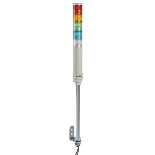 Schneider Electric XVC4B55S Monolithic tower light, red-orange-green-blue-clear, 40mm, tube mounting, steady or flashing light, with buzzer 70…85 dB, IP23, 24 V AC DC