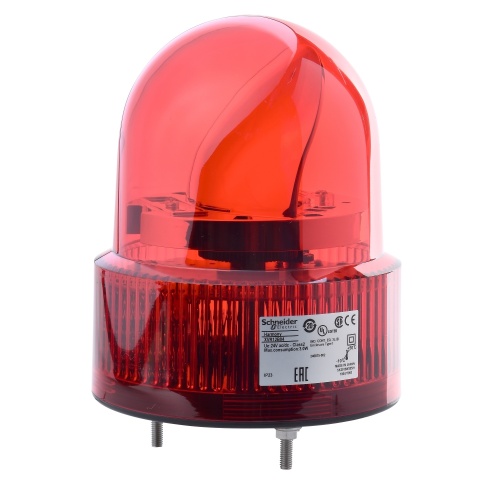 Schneider Electric XVR12B04S Rotating beacon, 120 mm, red, with buzzer 50…90 dB, 24 V AC DC