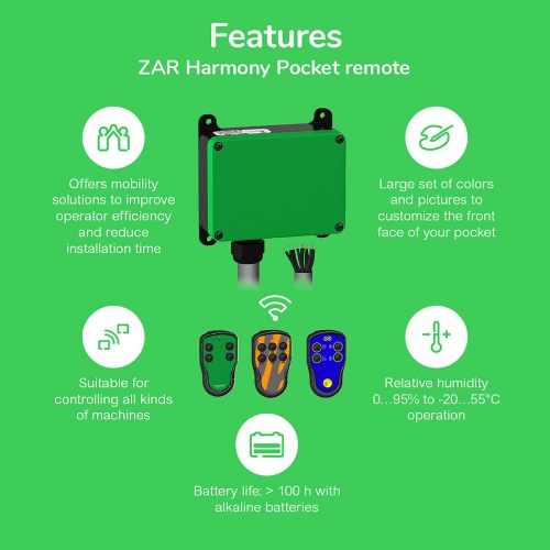 Schneider Electric ZARB10WSP - Base station, Harmony eXLhoist, compact, Receiver, 10 relays outputs, pre wired 1.5 m cable, 48...240V AC