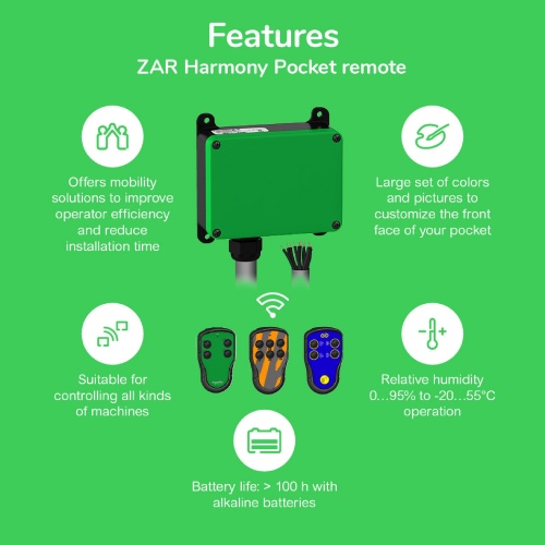Schneider Electric ZART06 Transmitter, Harmony pocket remote, 6 single-step push buttons