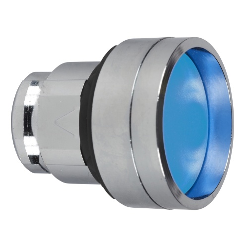 Schneider Electric ZB4BA66 Harmony 22 mm Round Blue Chromium plated metal Push Button Non-Illuminated Recessed Modular Head