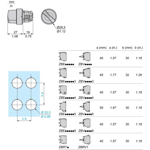 Schneider Electric ZB4BD5 Wahlschalter 22mm – 3 S Produktbild-Vorschau 4