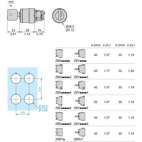 Schneider Electric ZB4BG3 KEY SWITCH