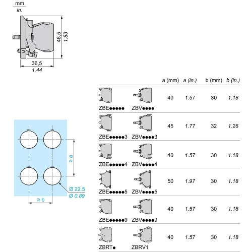 Schneider Electric ZB4BV18G1 white flashing Light Module with body/fixing collar integral LED 110...120V