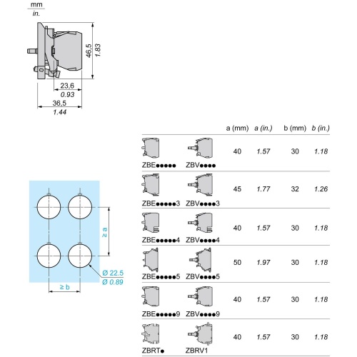 Schneider Electric ZB4BW0B13 white Light Module with body/fixing collar with integral LED 24V 2NO