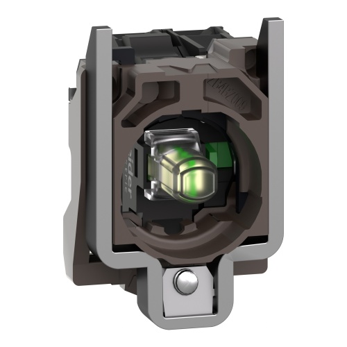 Schneider Electric ZB4BW0M11 - Complete body contact assembly and light block, Harmony XB4, metal, universal LED, body fixing collar, 1NO, 230...240V AC