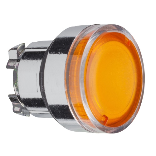 Schneider Electric ZB4BW35 Harmony 22 mm Round Orange Chromium plated metal Push Button Illuminated Flush Modular Head