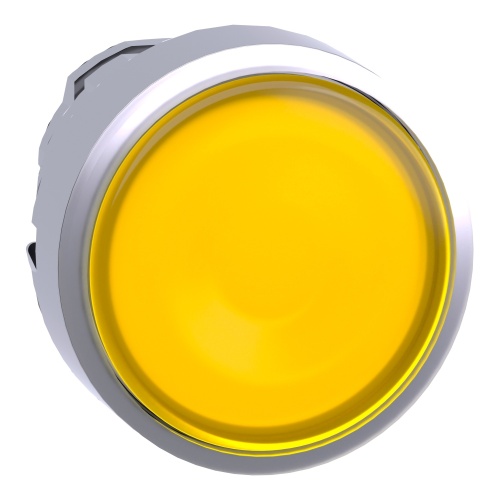Schneider Electric ZB4BW383 - Harmony XB4, Round, Chromium Plated Metal, Yellow flush, unmarked