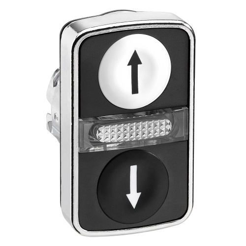 Schneider Electric ZB4BW7A1724 Harmony 22 mm Rectangular Black and White Chromium plated metal Multiple Push Buttons Flush Modular Heads