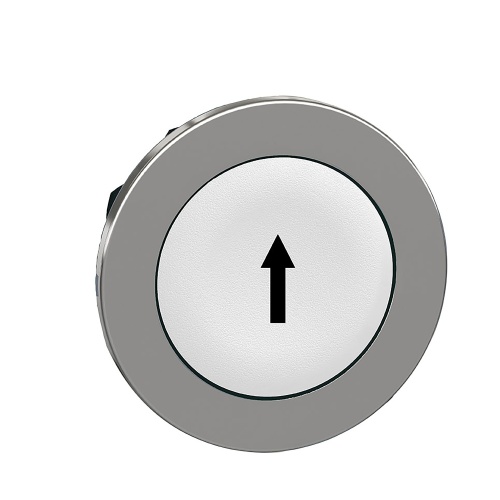 Schneider Electric ZB4FA334 - Harmony XB4, Round, Chromium Plated Metal, White flush, up arrow black)
