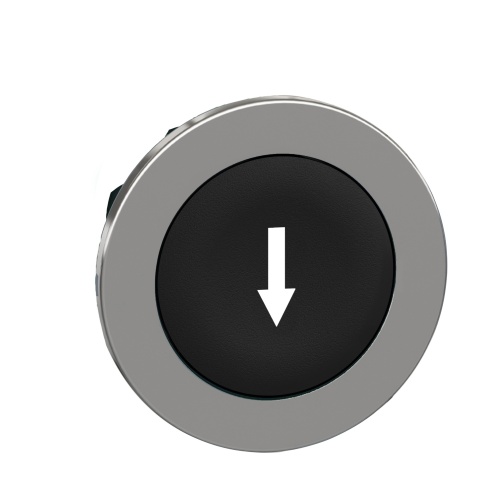 Schneider Electric ZB4FA335 - Harmony XB4, Round, Chromium Plated Metal, Black flush, down arrow white)