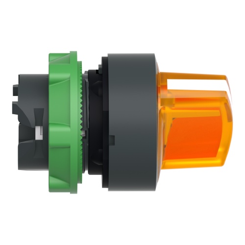 Schneider Electric ZB5AK1253 orange illuminated selector switch head Ø22 2-position stay put