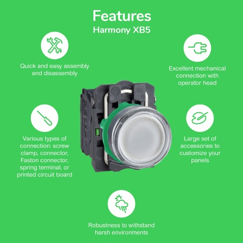 Schneider Electric ZB5AZ104 Single contact block with body/fixing collar, plastic, screw clamp terminal, 2 NC