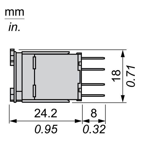 Schneider Electric ZB6Z5B single contact block with body/fixing collar 1NO+1NC faston connector