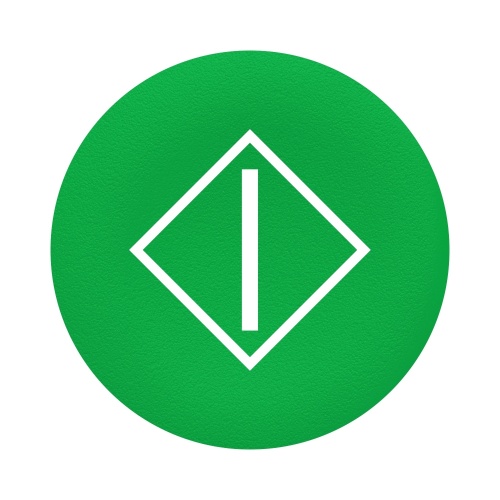 Schneider Electric ZBA346 green cap marked I in a diamond for circular pushbutton Ø22