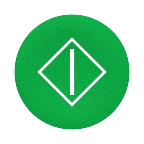 Schneider Electric ZBA346 green cap marked I in a diamond for circular pushbutton Ø22