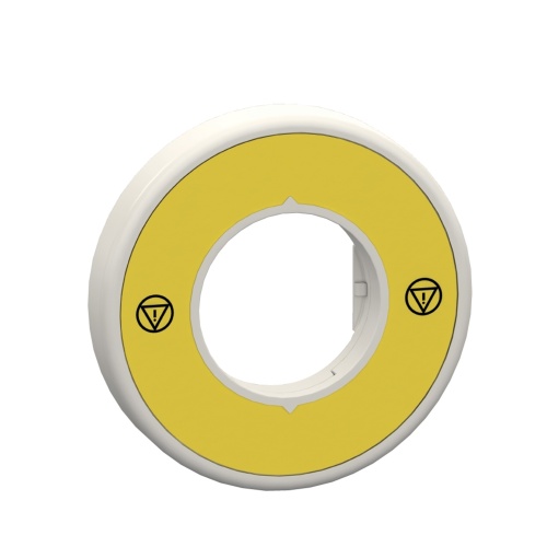 Schneider Electric ZBY9W3B140 - Illuminated unmarked legend ring, Harmony XB5, 60mm, plastic, yellow, white or red integral LED, 24V AC DC