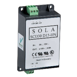 Sola SCD30D15-DN DCDC Converter Dual Output 20-72V48V .8A