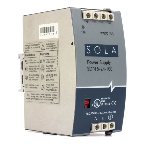 Sola SDN5-24-100P Power Supply Auto Select 24V 5A