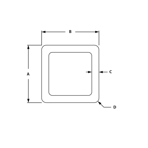 TSLOTS 662130 Square Tube