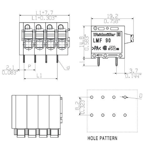 Weidmuller 1330710000 PCB Terminal - 2.5 mm² 20 Amp