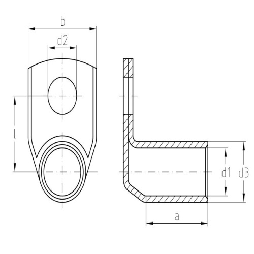 Weidmuller 1497110000 - Angled Cable Lug 90°, 16 mm²