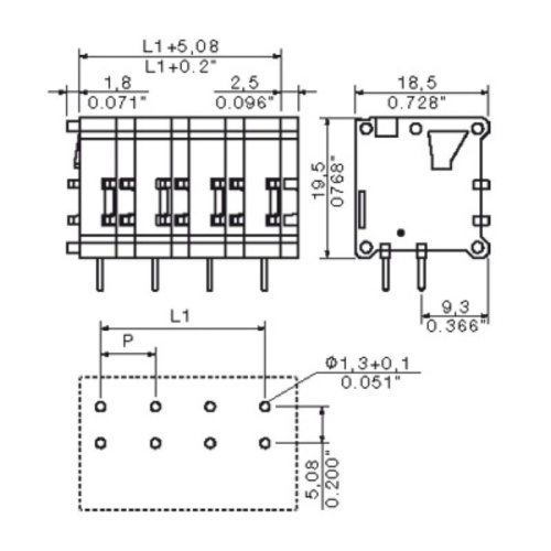 Weidmuller 1597060000 PCB Terminal - 2.5 mm² 10 Amp