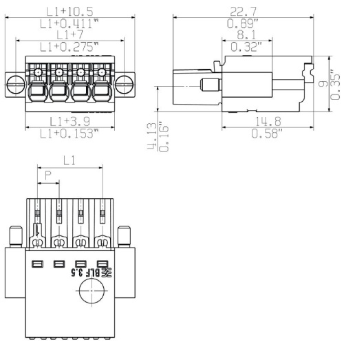 Weidmuller 2459450000 Female Plug - 300 Volt - 8 Pole